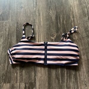 NWOT Aerie Zipper Front Striped Adjustable Bikini Top Size M